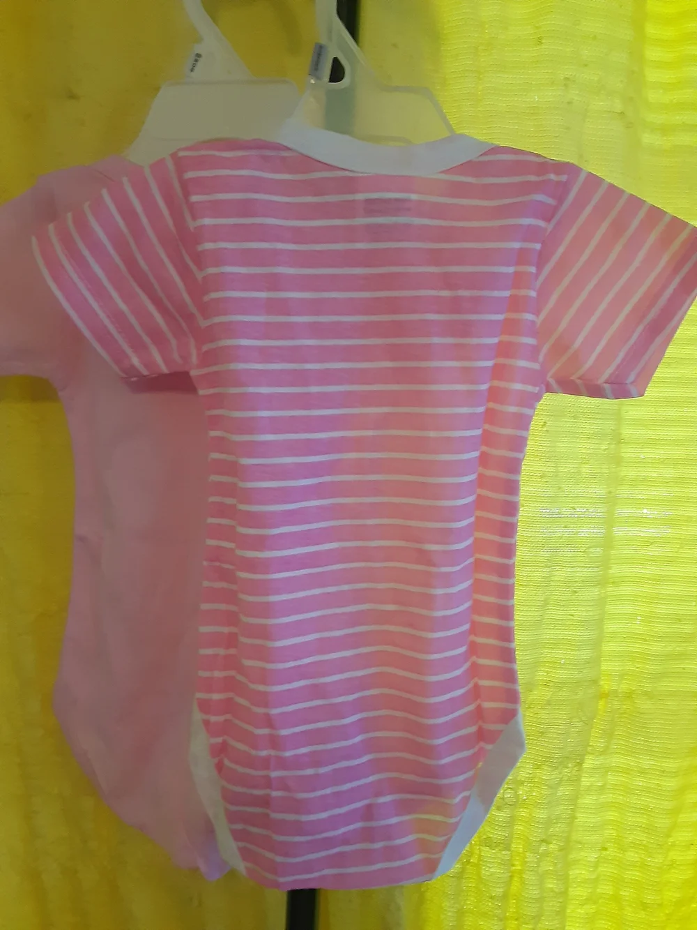 2 Pink Baby One-Piece Bodysuits